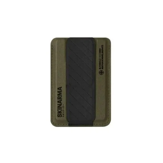 SkinArma Kado Mag-Charge Card Holder With Grip Stand - Green Black
